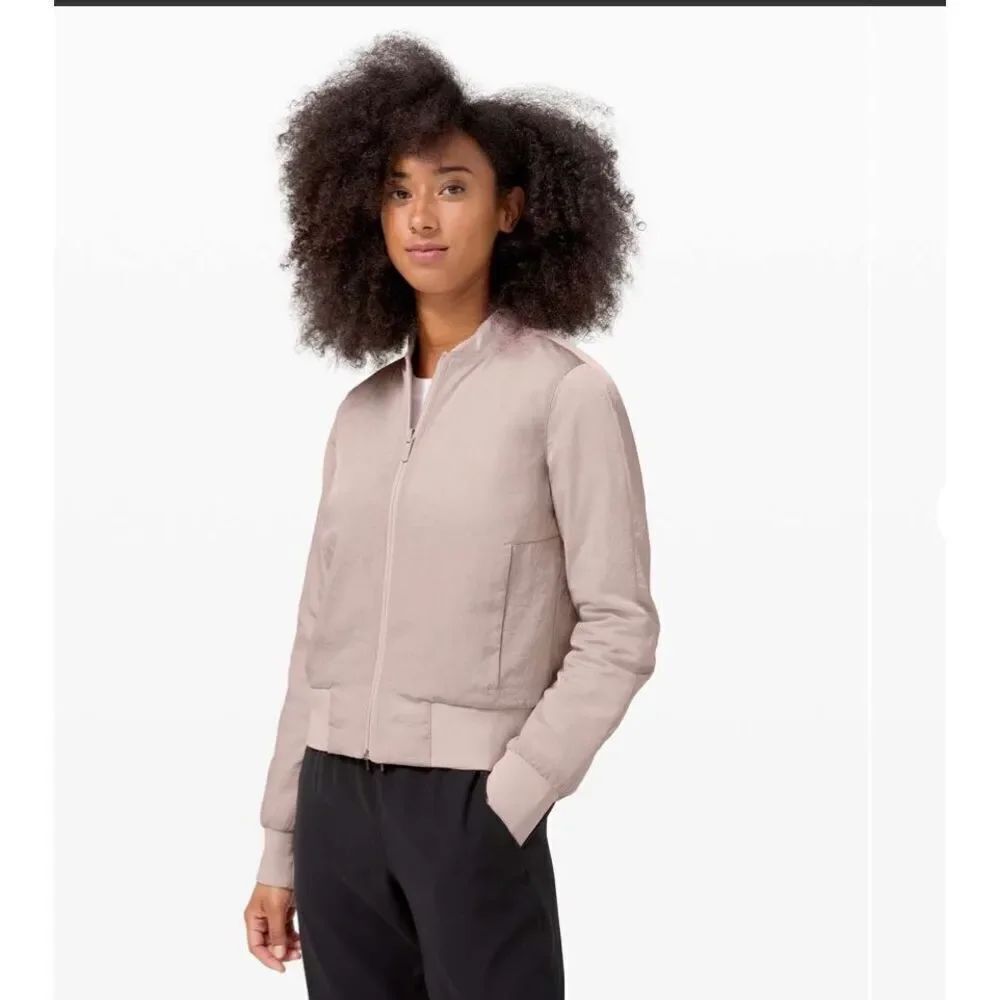 Lululemon Non-Stop Bomber Reversible Jacket PinkFawn Size 4 W4BDGS PrimaLoft EUC